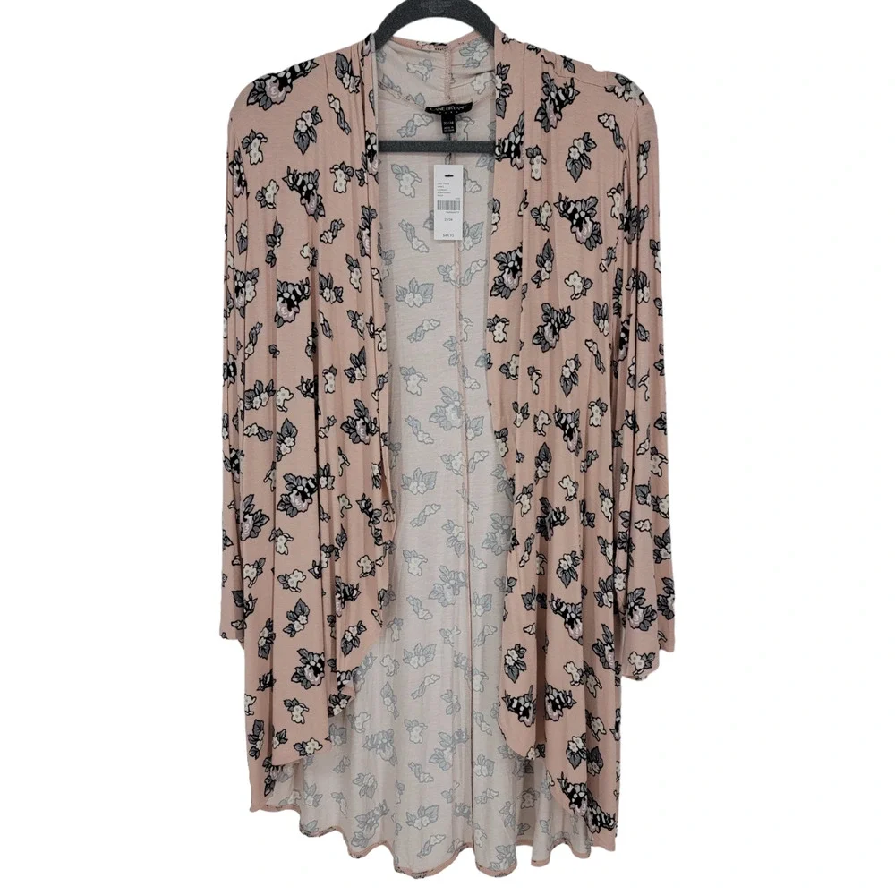 Lane Bryant Women's Size 22/24 Floral Open Front Pink Cardigan - Picture 2 of 8